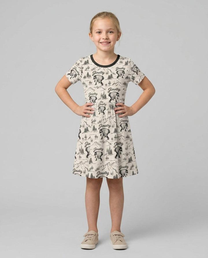 Vintage Jimothy Racoon Family Matching Bamboo Twirl Dress