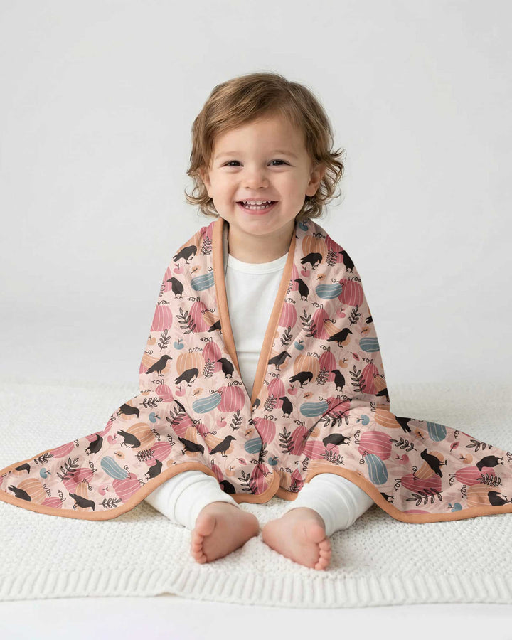 Pastel Pumpkin Patch Garden Bamboo Blanket