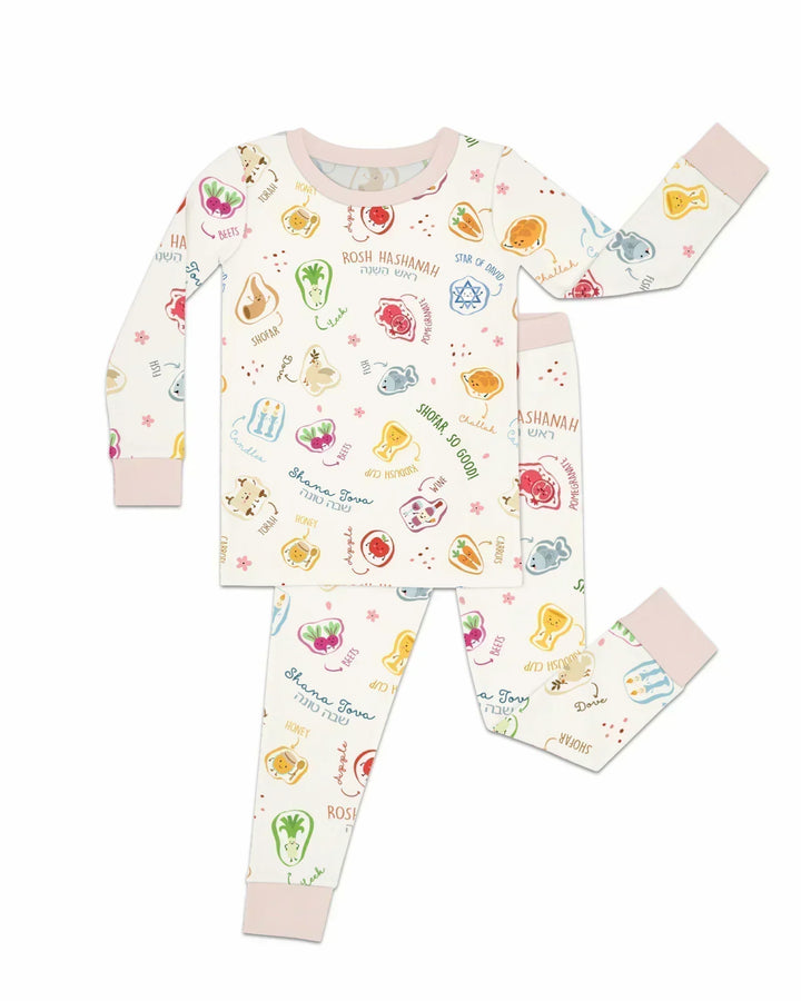 Happy Rosh Hashanah Bamboo Two Piece Long Sleeve Pajama Set
