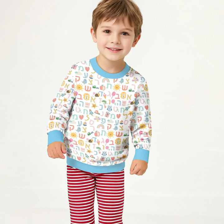 Hebrew Alphabet Bamboo Crewneck Sweatshirt