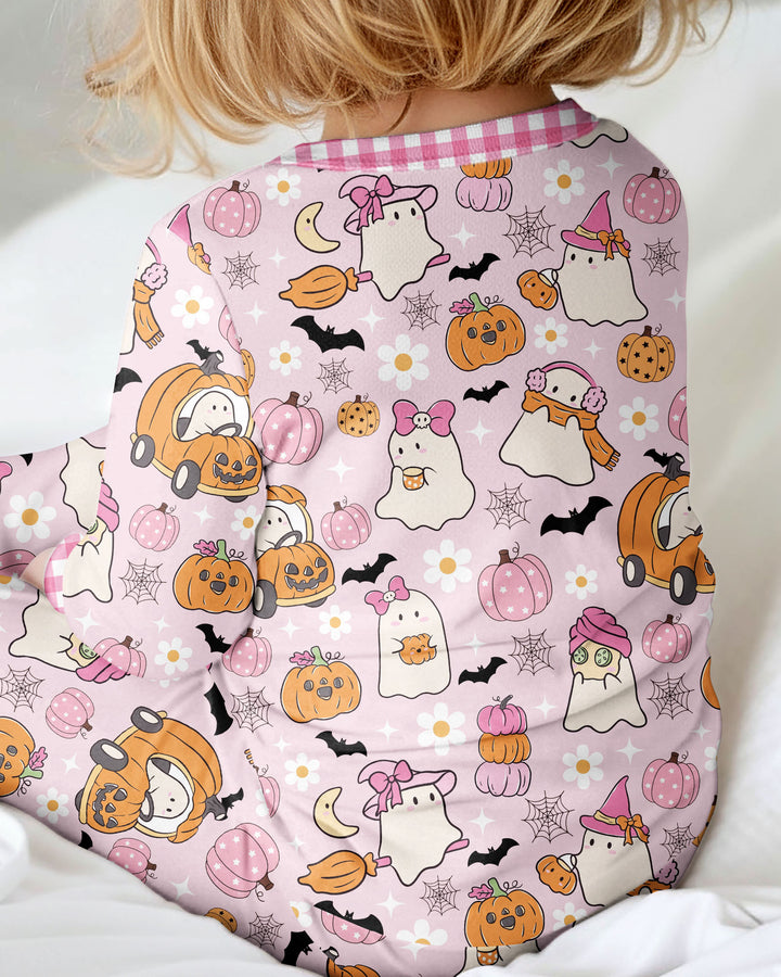 Pink Boo Patch Bamboo Convertible Zippy