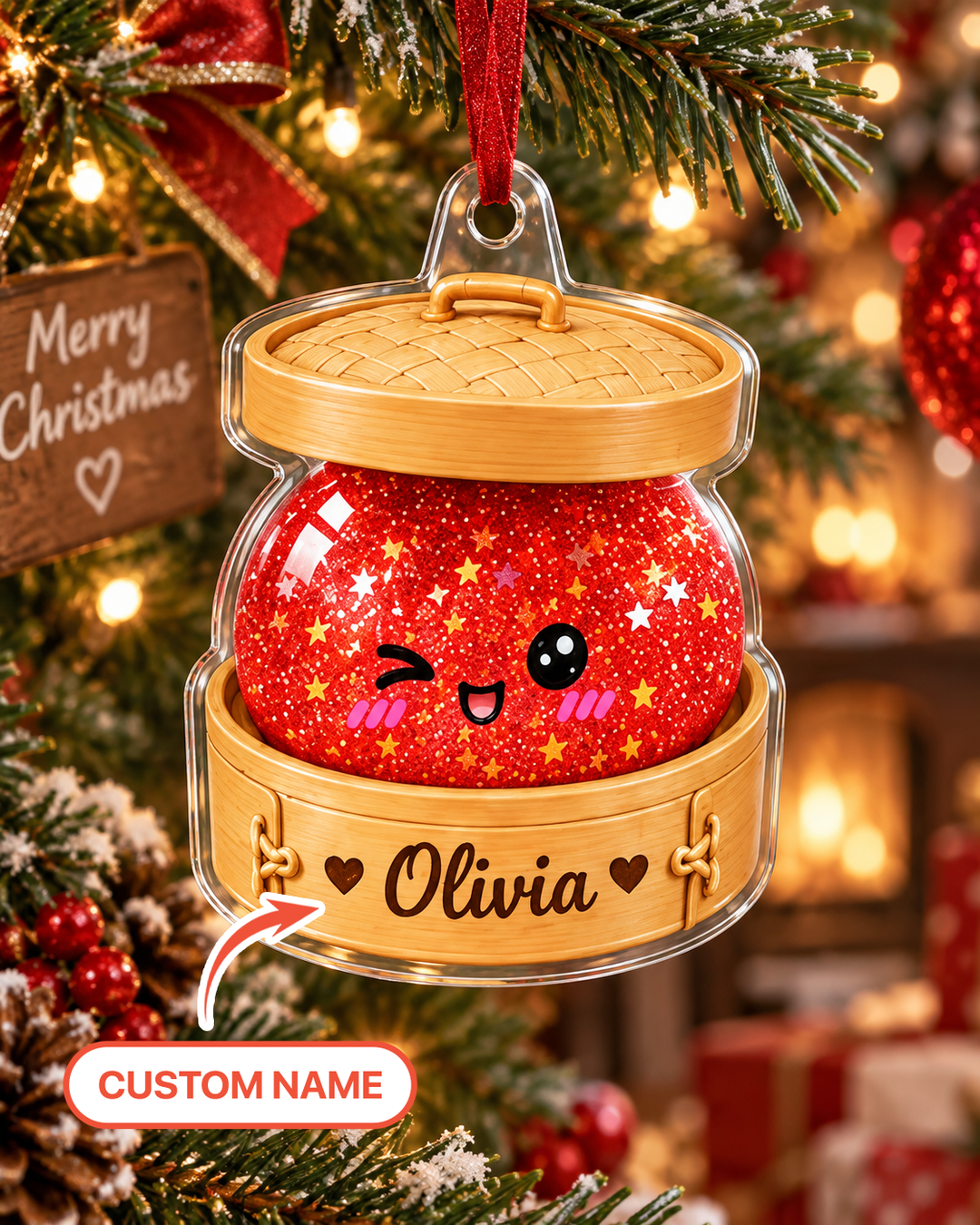 Cute Dumpbling Baby Personalized 1-Side Photo Acrylic Ornament