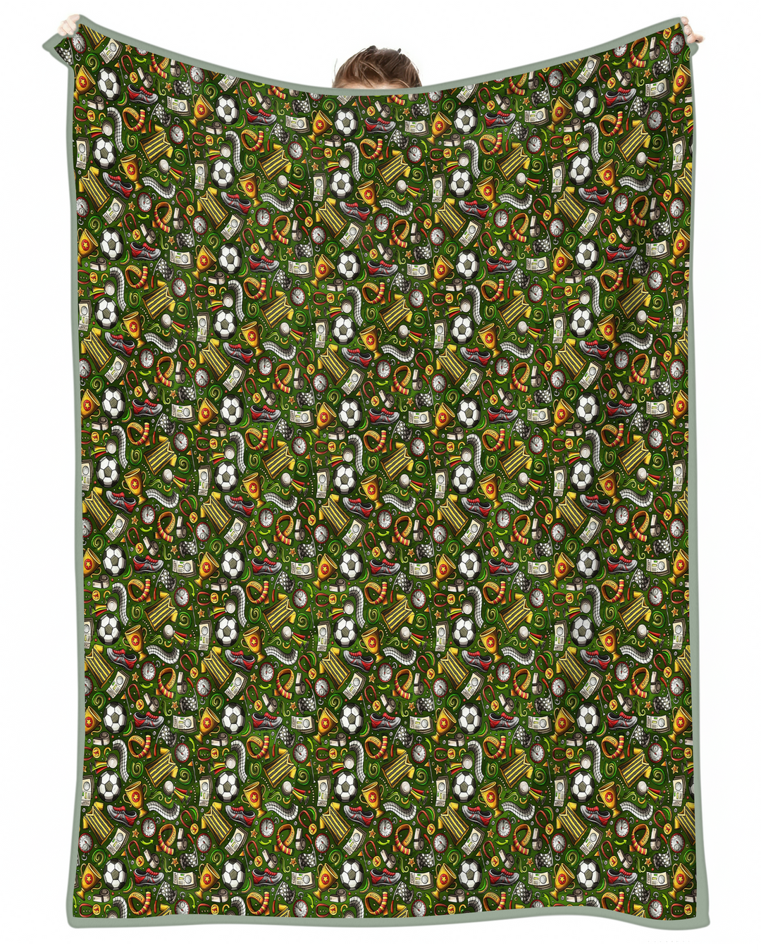 Green Soccer All-Star Bamboo Blanket