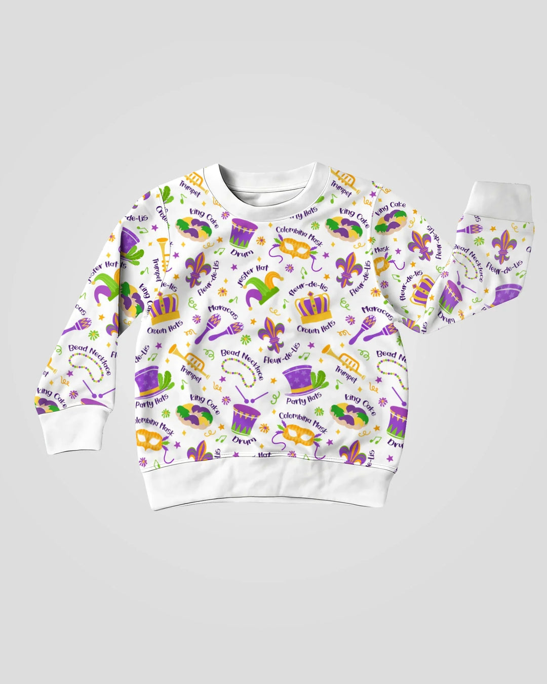 Mardi Gras Family Matching Bamboo Crewneck Sweatshirt