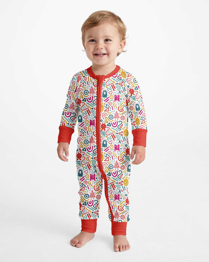 Rainbow Monster Party Bamboo Convertible Zippy