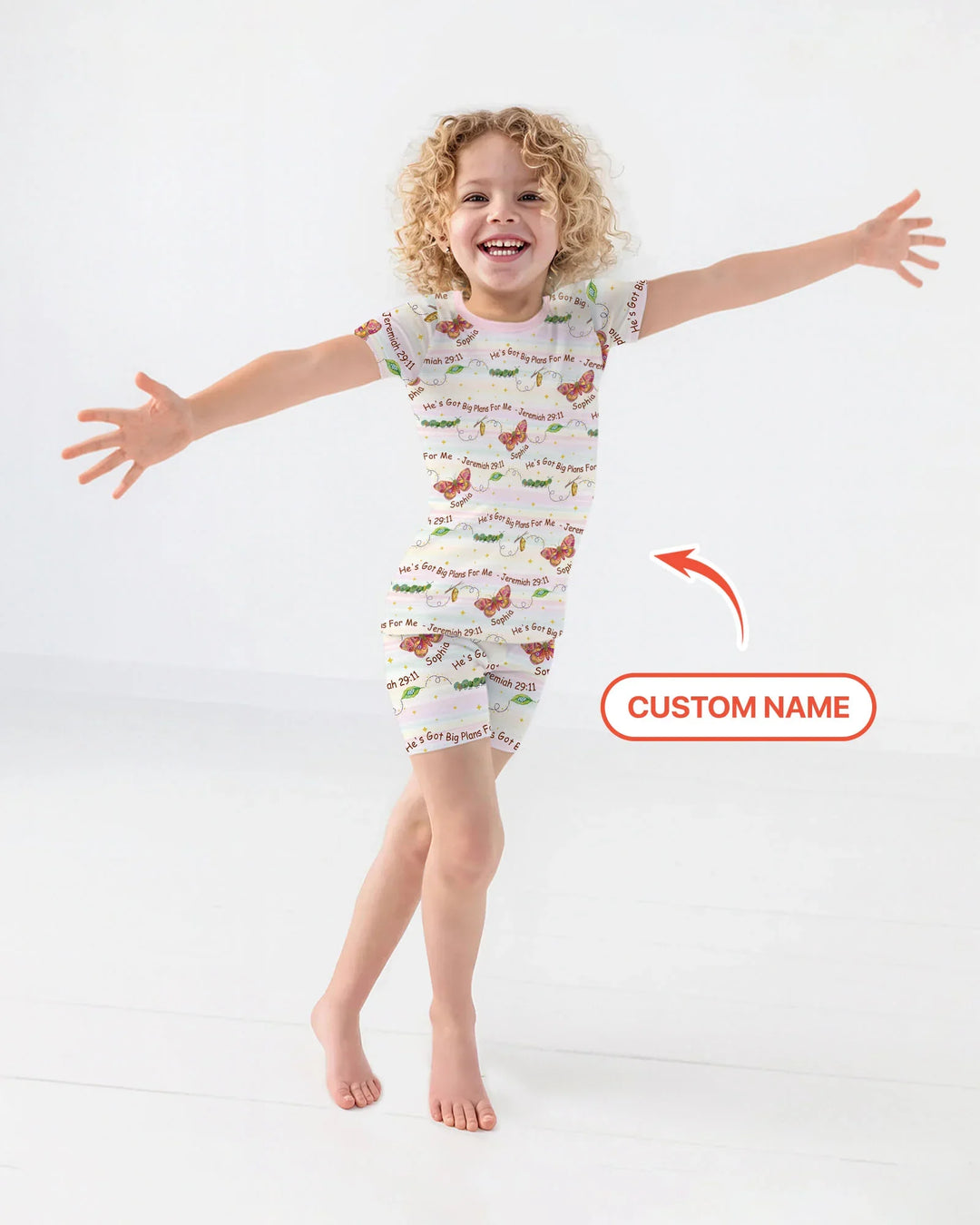 Custom Name He's Got Big Plans For Me Bamboo Two Piece Short Sleeve Pajama Set