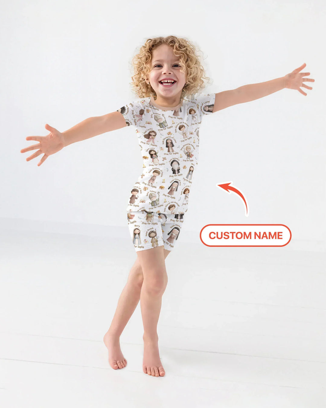 Pray For Me Custom Name Bamboo Two Piece Short Sleeve Shorts Pajama Set