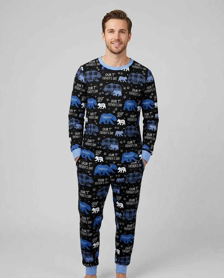 Our 1st Father's Day Daddy Bear & Me Matching Bamboo Men's Pajama Set