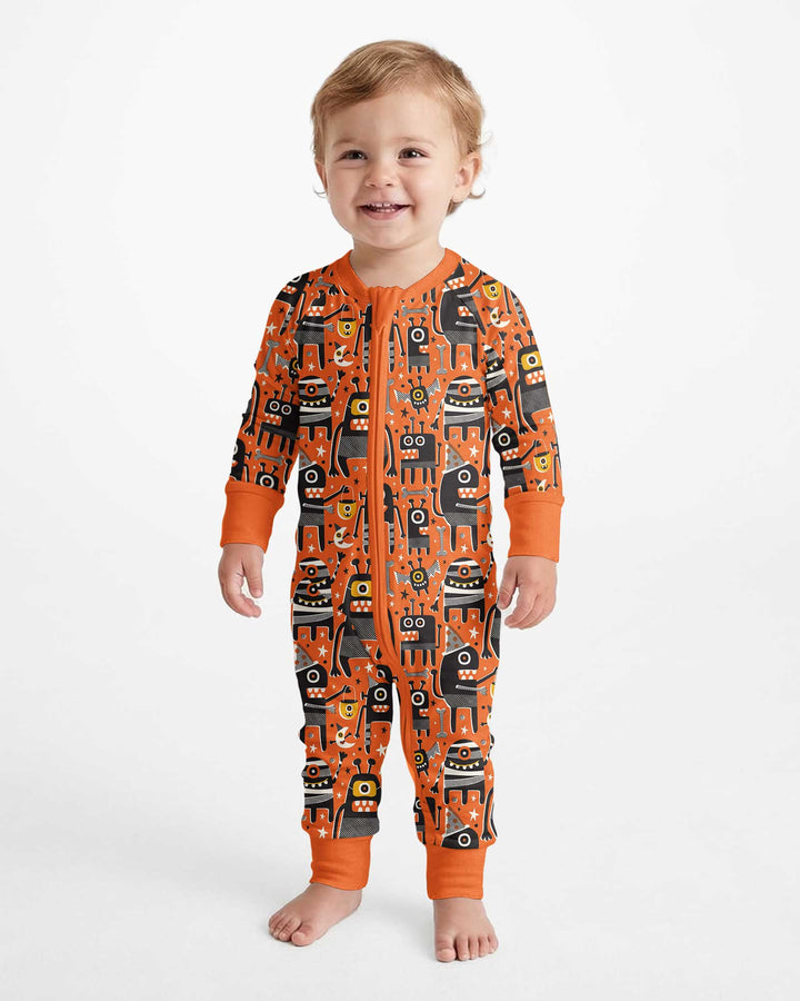 Mid Century Halloween Monster Toss Bamboo Convertible Zippy
