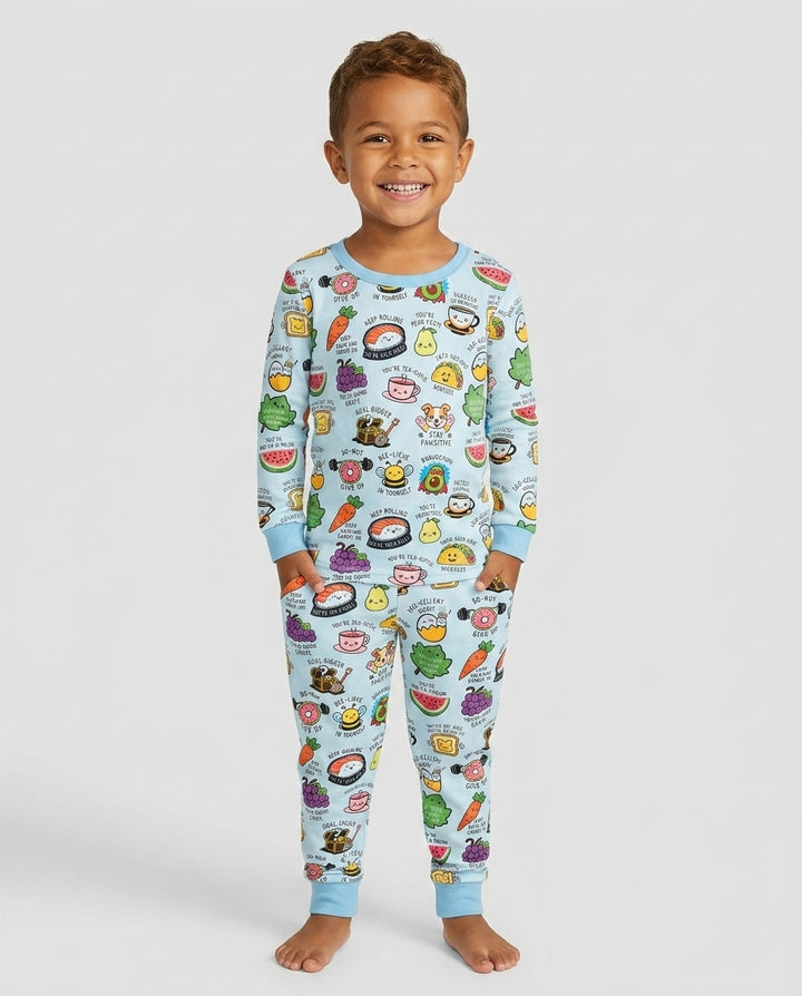 Cute Motivational Puns Bamboo Two Piece Long Sleeve Pajama Set