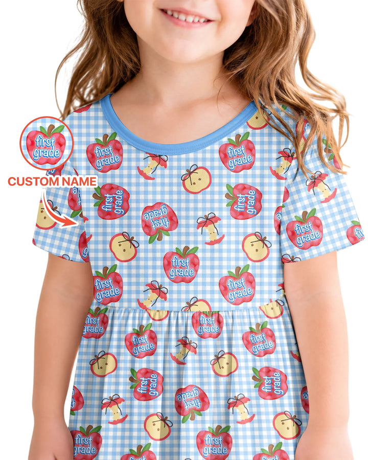Custom School Grade Apple Days Bamboo Twirl Dress