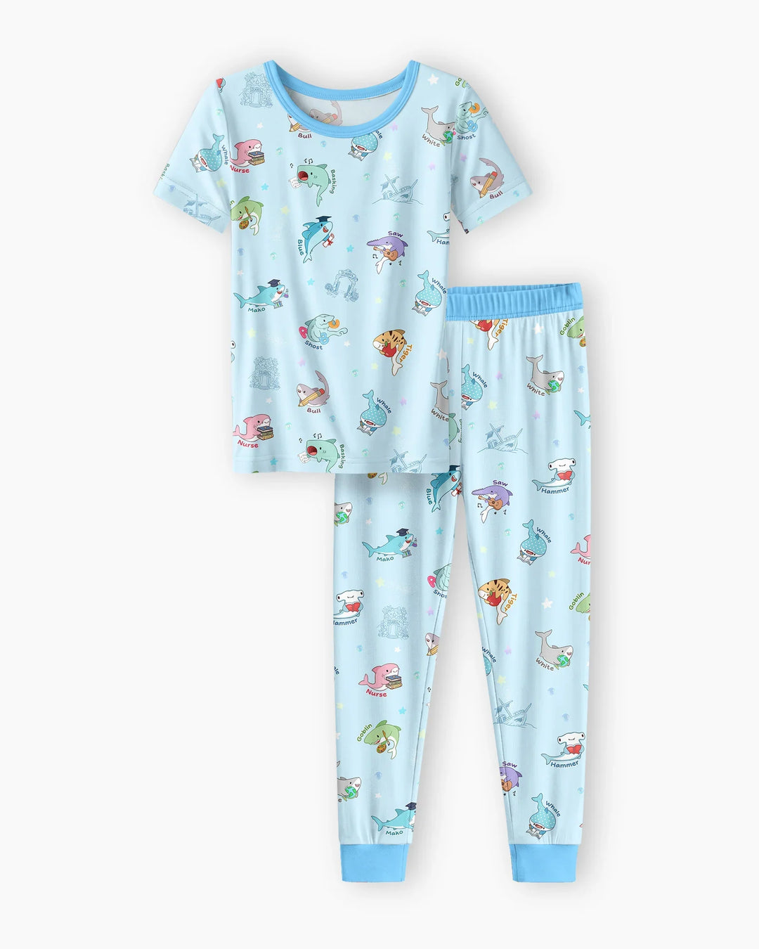 Shark School Bamboo Two Piece Short Sleeve Pajama Set