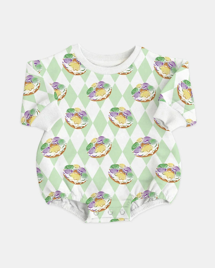 Mardi Gras Donut Bamboo Bubble Romper