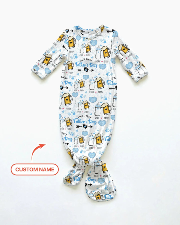 Custom Name First Father's Day Drink Bamboo Knot Gown