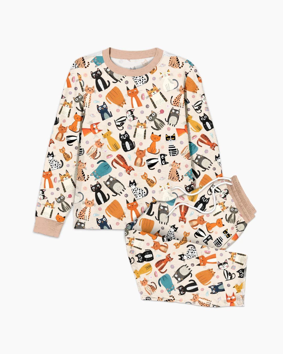 Goofy Mischief Cat Family Matching Bamboo Men's Pajama Set