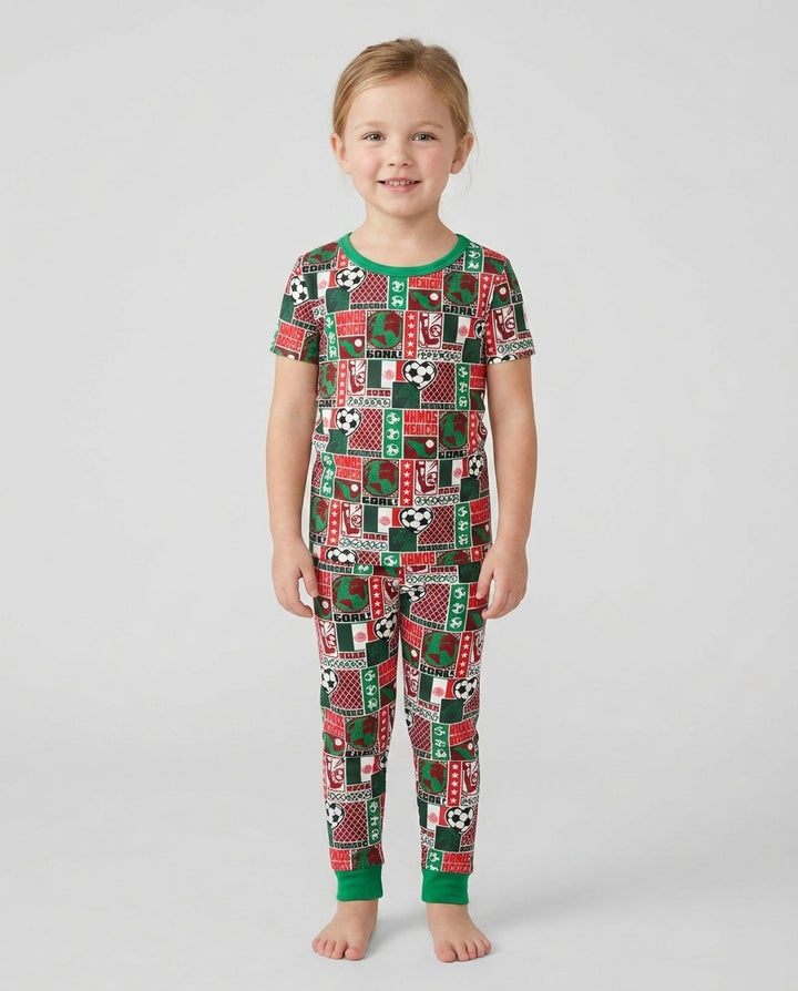 World Soccer Vamos Mexico Bamboo Two Piece Short Sleeve Pajama Set