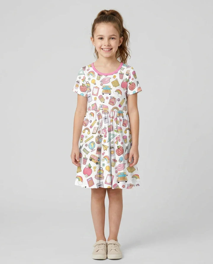 Preppy Back to School Bamboo Twirl Dress