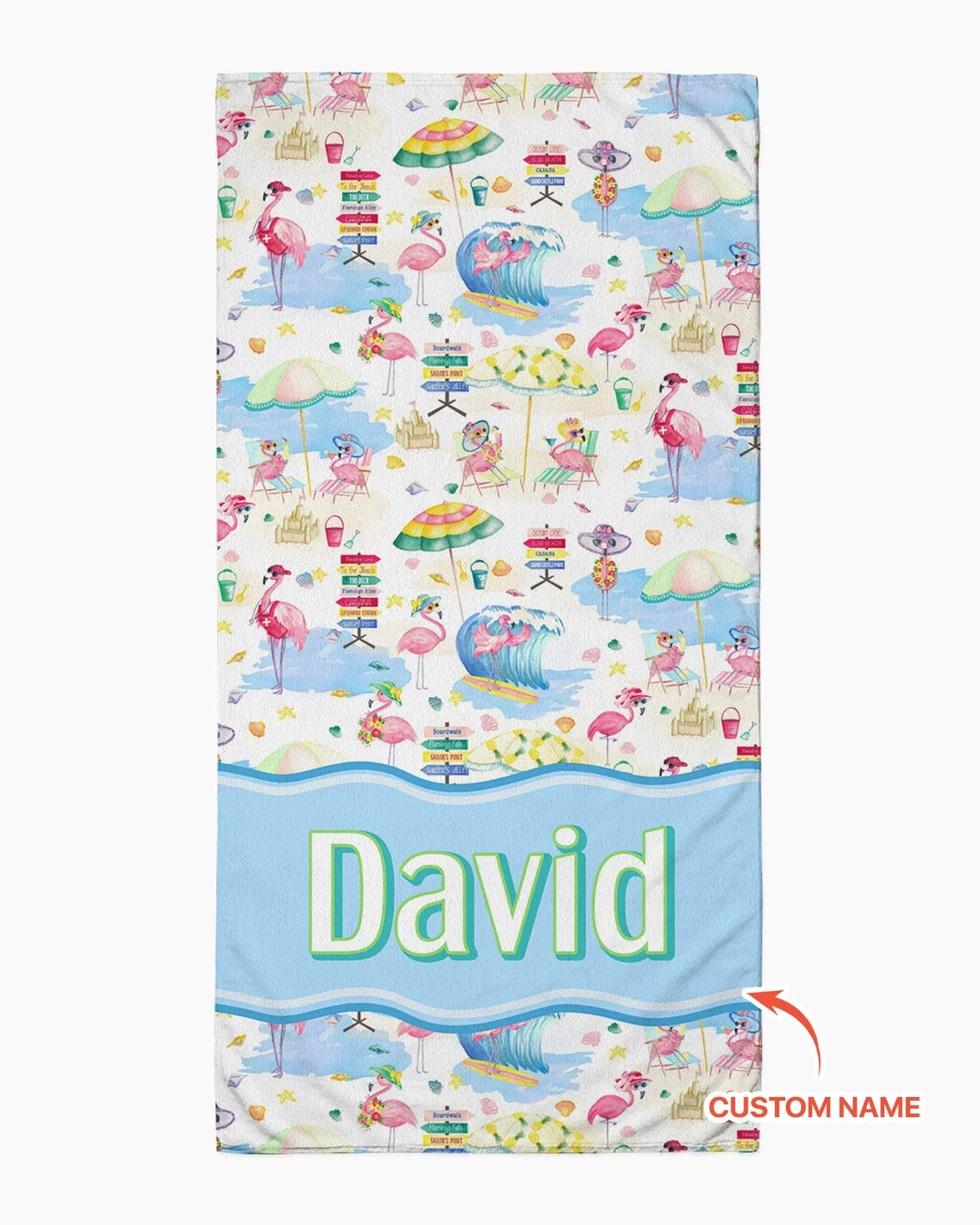 Flamingo Beach Family Matching Bamboo Beach Towel