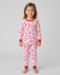 Pink Bow Christmas Magic Bamboo Two Piece Long Sleeve Pajama Set
