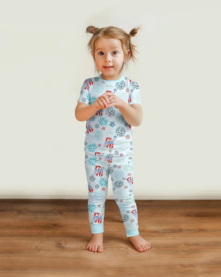 Land Of Free Family Matching Bamboo Two Piece Short Sleeve Pajama Set
