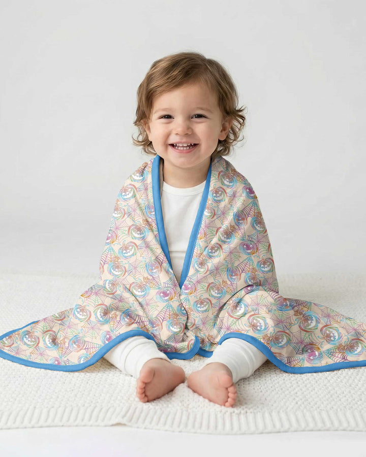 Pastel Halloween Jack O Lanterns Bamboo Blanket