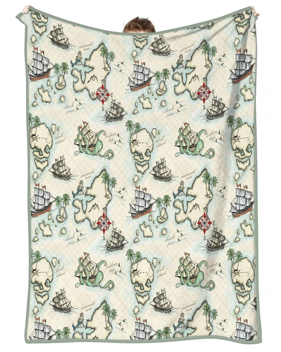Pirate Treasure Map Quest  Bamboo Blanket