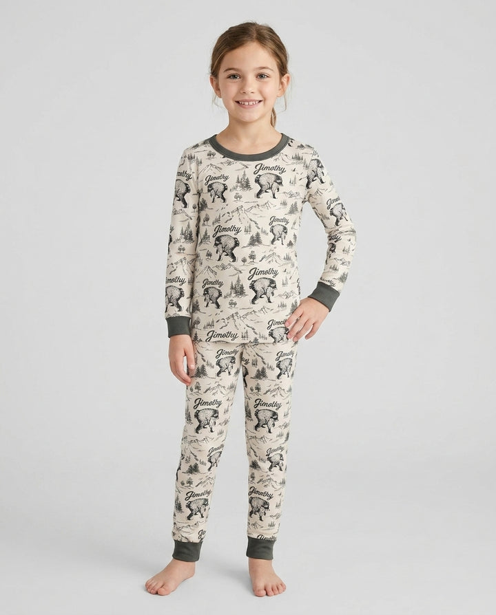 Template Bamboo Two Piece Long Sleeve Pyjamas Set