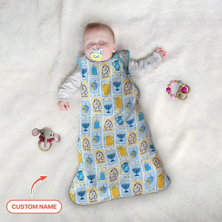 Custom Name Hanukkah Wonderland Bamboo Sleep Bag