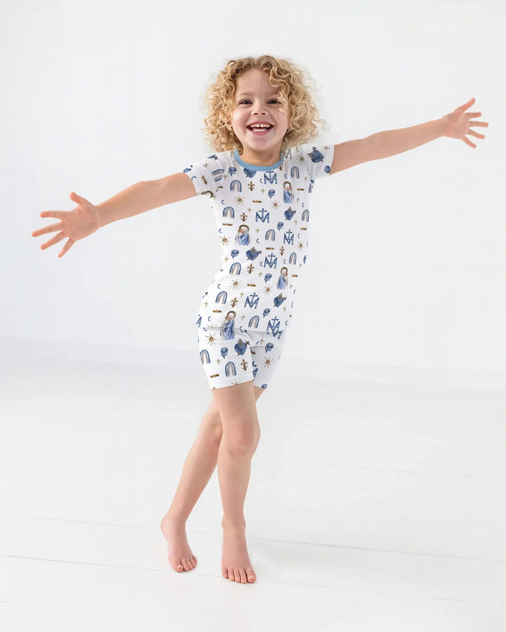 Little Ave Maria Bamboo Two Piece Short Sleeve Shorts Pajama Set