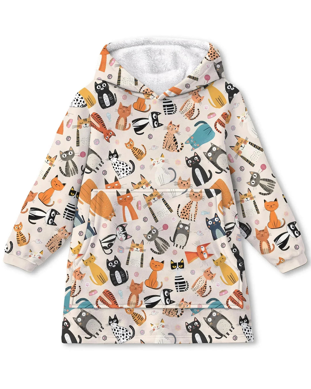 Goofy Mischief Cat Family Matching Custom Bamboo Blanket Hoodie