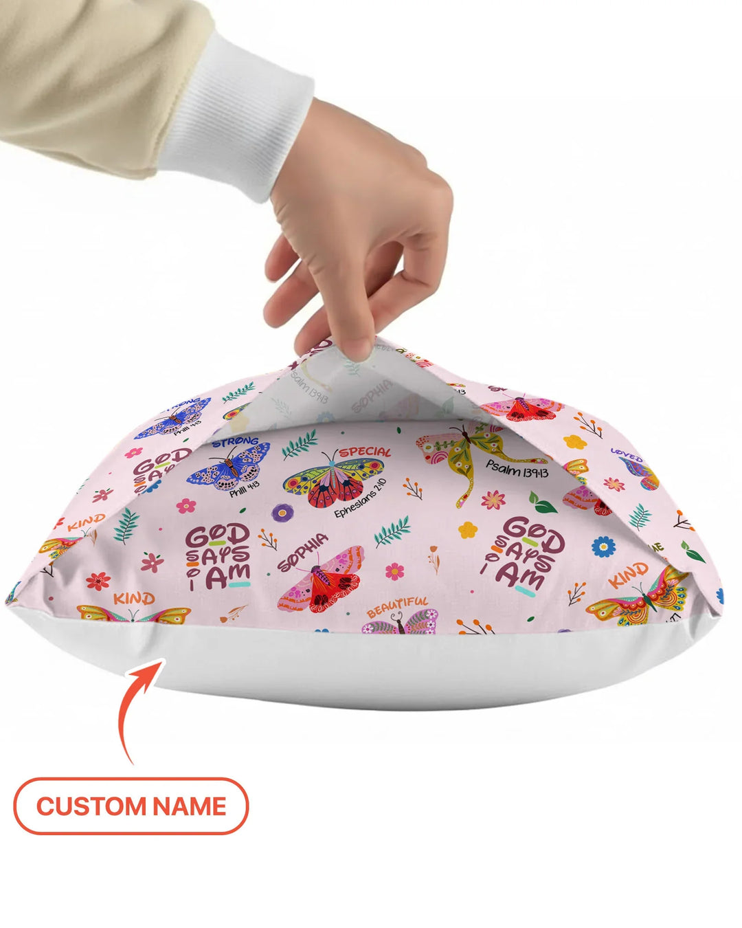 Custom Name God says I am Butterfly Bamboo Pillow Case