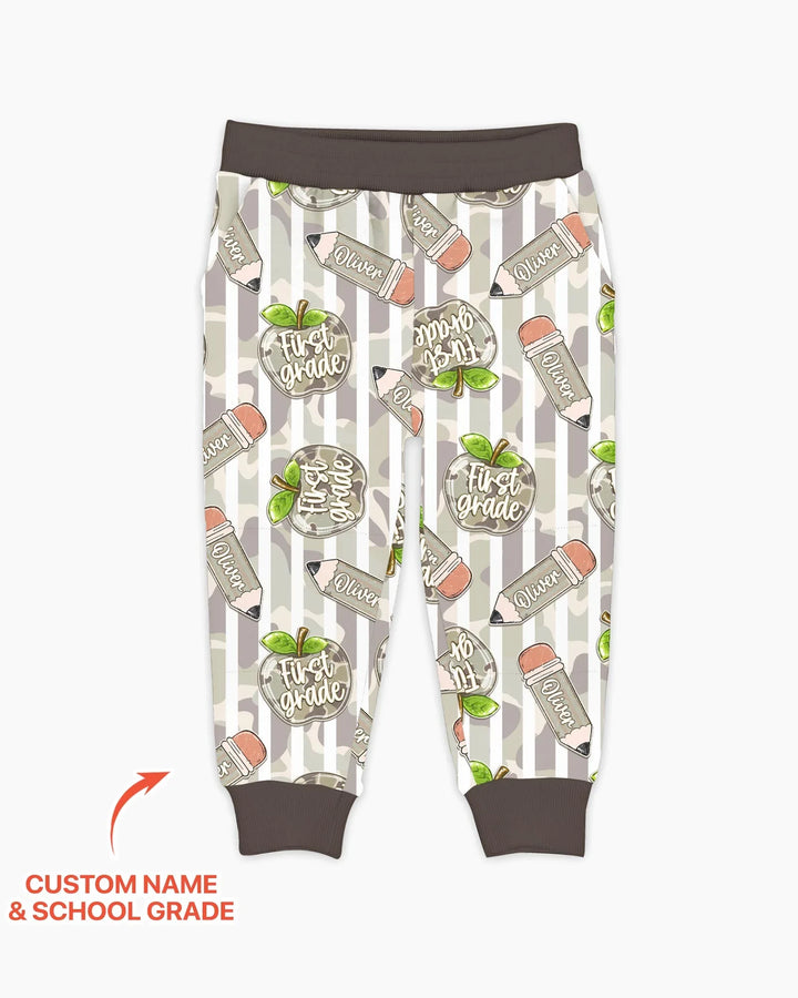 Custom Name Camo Apple Days Bamboo Jogger