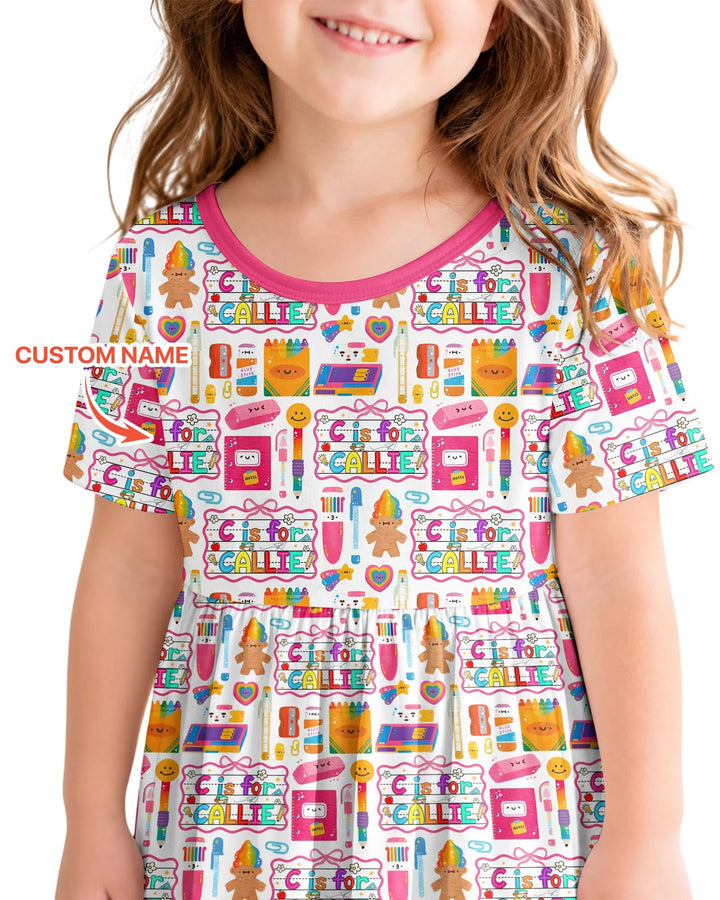 Custom Name Classroom Cuties Bamboo Twirl Dress