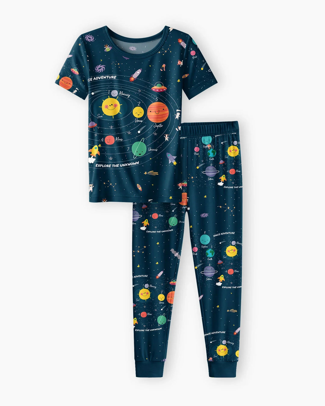 Solar System Explorers Bamboo Two Piece Short Sleeve Pajama Set