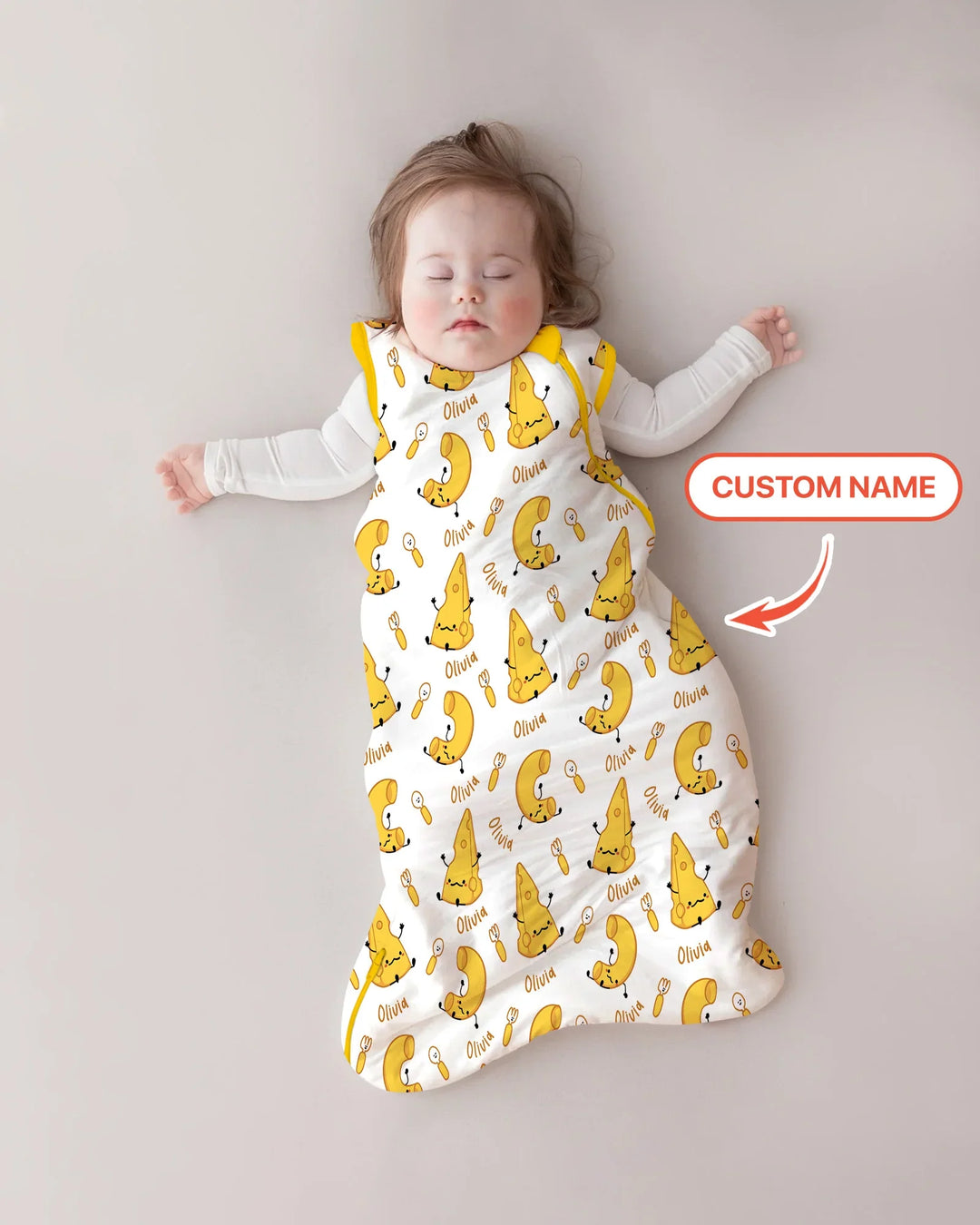 Custom Name Mac & Cheese Club Bamboo Sleep Bag