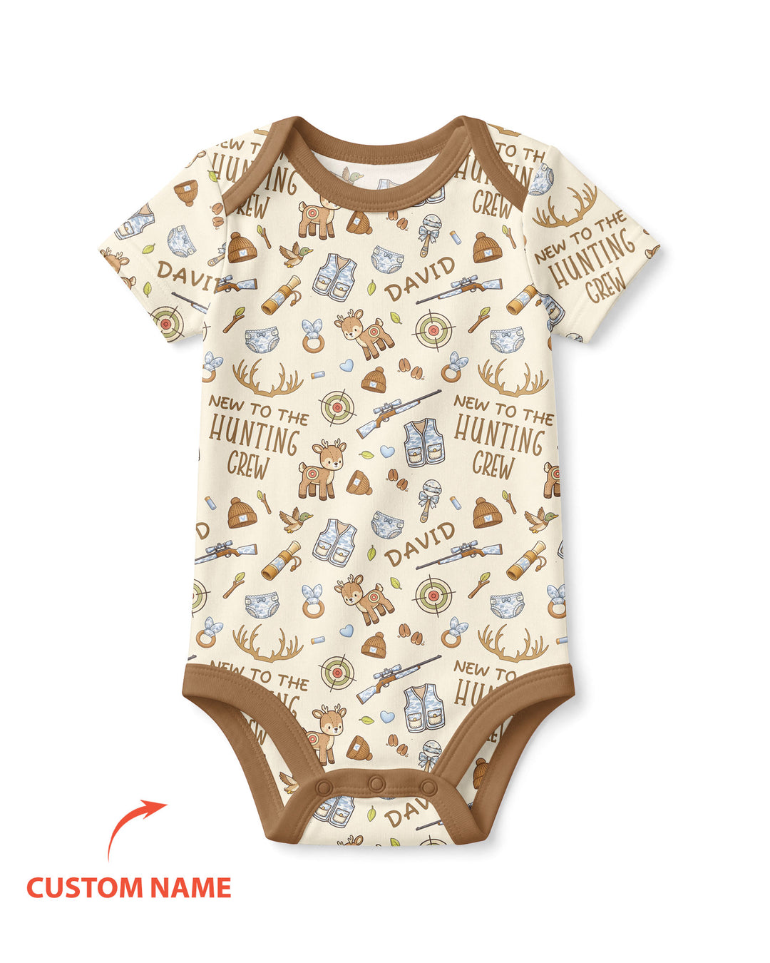 New To The Hunting Crew Custom Name Bamboo Bodysuit