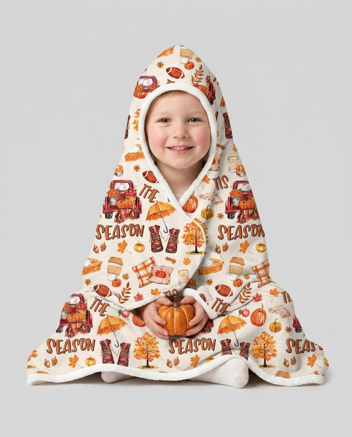 Fall Tis the Season Bamboo Wearable Hooded Blanket