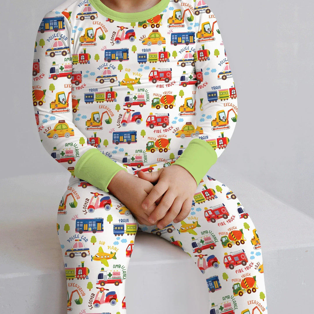 Beep Beep Adventure Bamboo Two Piece Long Sleeve Pajama Set