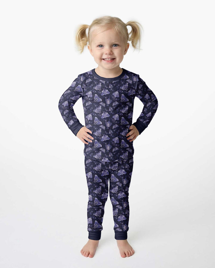 Very Peri Moths Bamboo Two Piece Long Sleeve Pajama Set