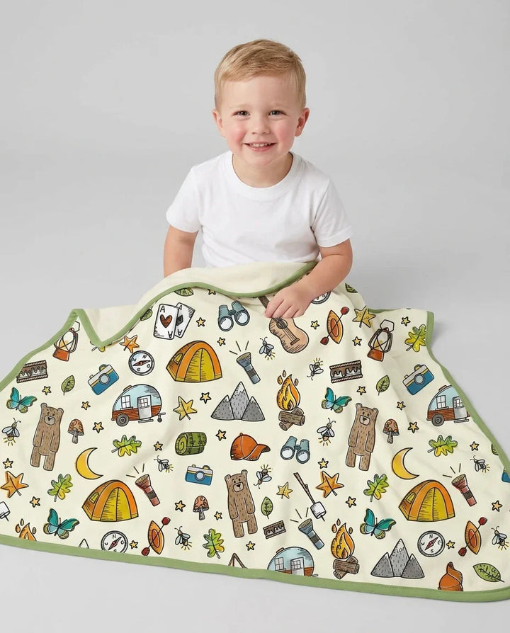Love Camping Matching Family Bamboo Blanket