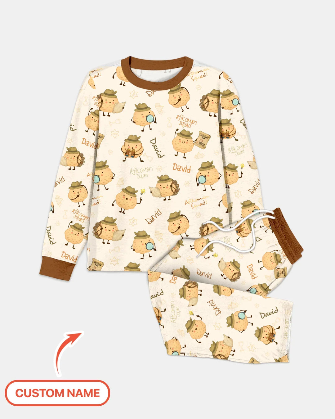 Custom Name Passover Afikoman Bamboo Men's Pajama Set