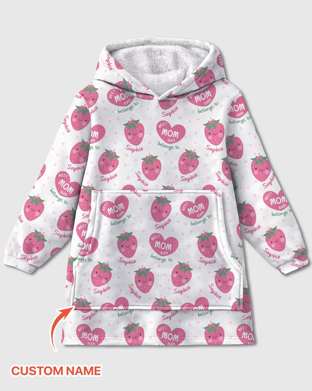 Custom Name Best Mom Ever Belongs to Bamboo Blanket Hoodie