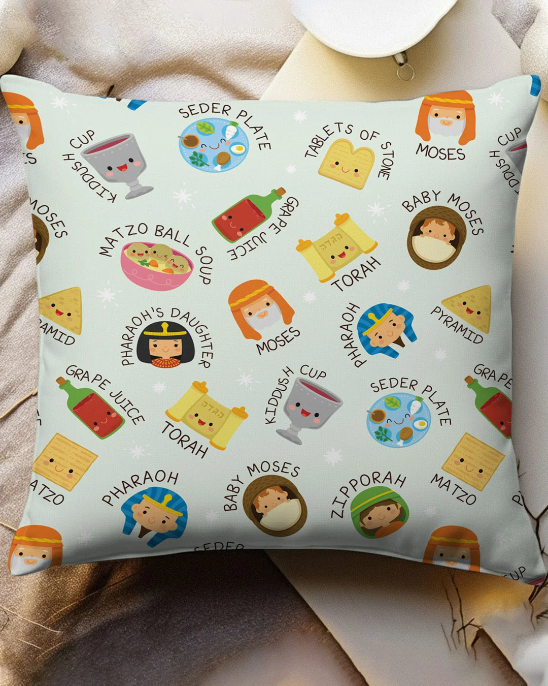 Cute Passover Characters Bamboo Pillow Case