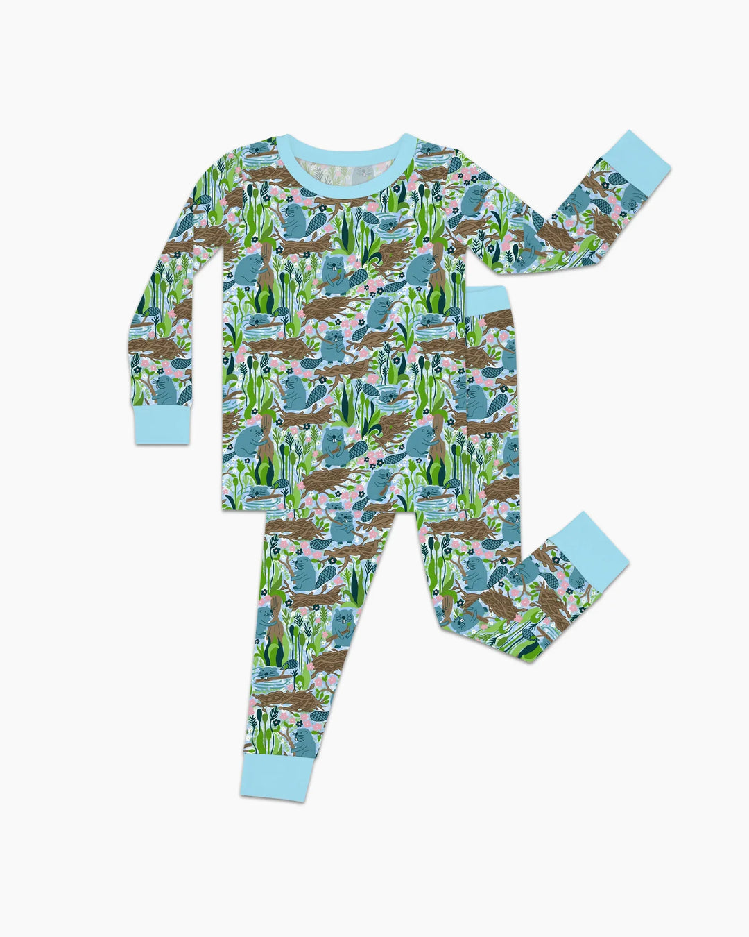 Little Dam Builders Bamboo Two Piece Long Sleeve Pajama Set