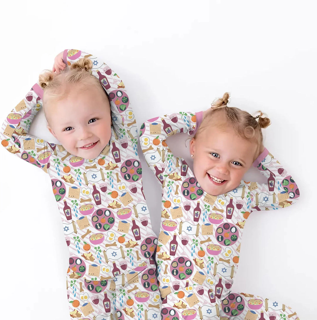 Passover Meal Bamboo Two Piece Long Sleeve Pajama Set