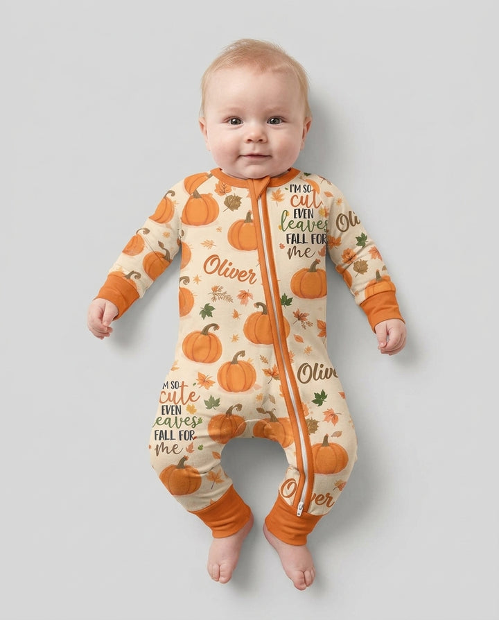 Custom Name I'm So Cute Even Leaves Fall for Me Bamboo Convertible Zippy