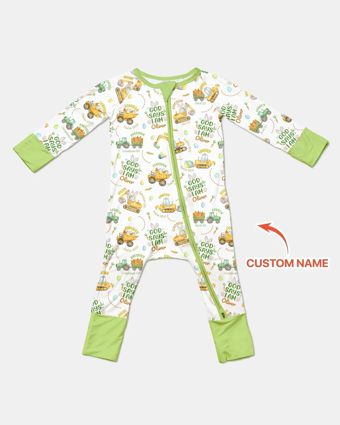 Happy Easter God Says I Am Custom Name Bamboo Convertible Zippy