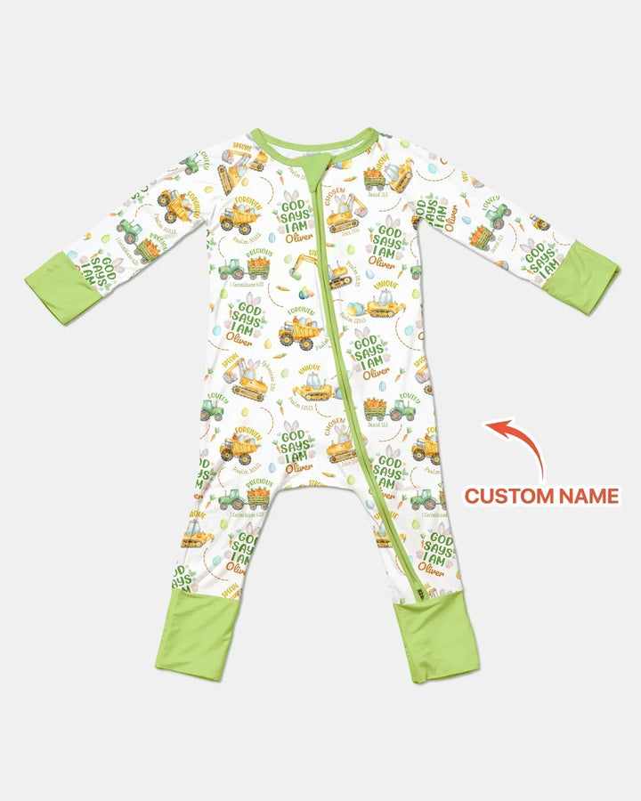 Happy Easter God Says I Am Custom Name Bamboo Convertible Zippy
