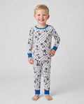 Red White and Feral Bamboo Two Piece Long Sleeve Pajama Set