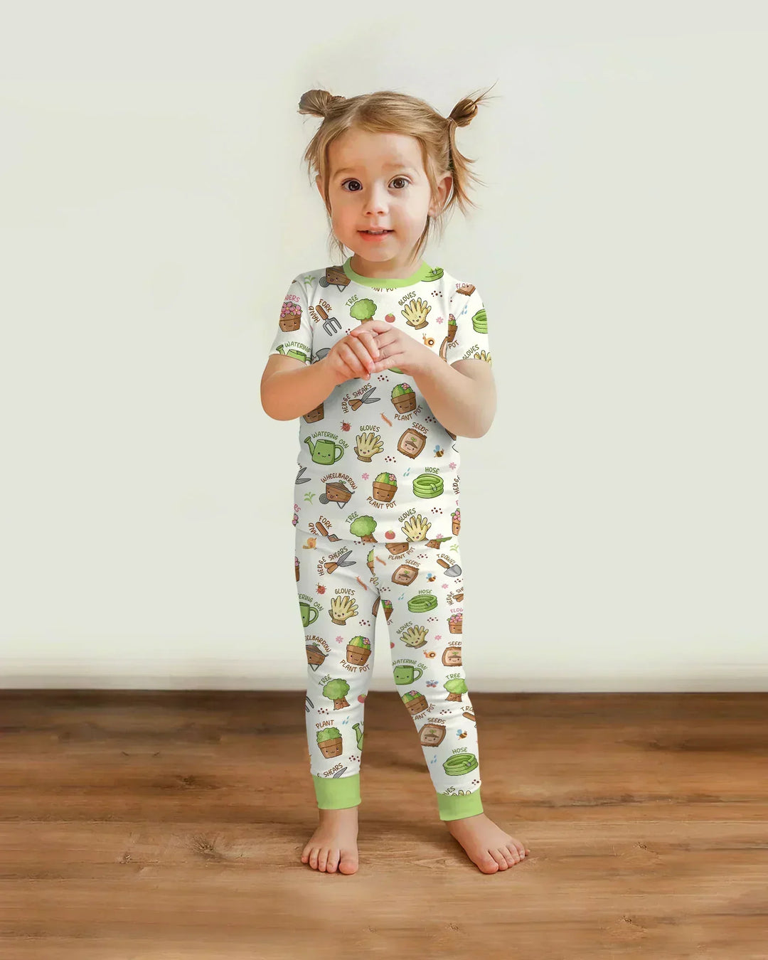 Kawaii Garden Crew Bamboo Two Piece Short Sleeve Pajama Set